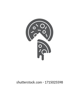 Pizza vector icon symbol food isolated on white background