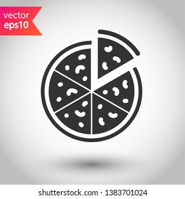 Pizza vector icon. Pizza icon symbol. Sliced Pizza flat sign.  EPS 10 symbol