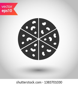 Pizza vector icon. Pizza icon symbol. Sliced Pizza flat sign.  EPS 10 symbol