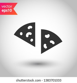 Pizza vector icon. Pizza icon symbol. Sliced Pizza flat sign.  EPS 10 symbol