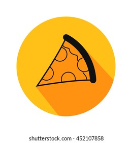 Pizza vector. Icon for web and mobile application. Flat design style.