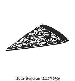 Pizza vector icon.Black vector icon isolated on white background pizza.