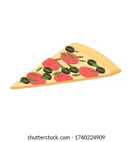 Icono de vector Pizza.Icono de vector de dibujos animados aislado en pizza de fondo blanco.
