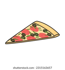 Pizza vector icon.Color vector icon isolated on white background pizza.