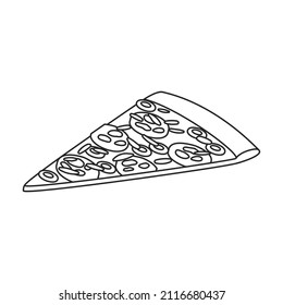 Pizza vector icon.Outline vector icon isolated on white background pizza.
