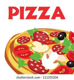 pizza, vector illustration