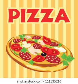 pizza, vector illustration