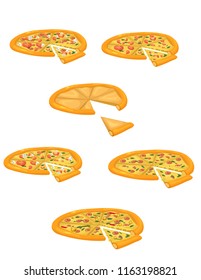 pizza, vector illustration