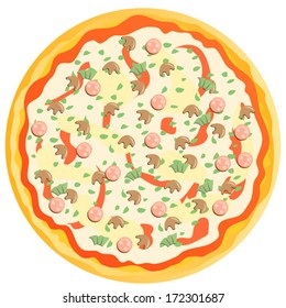pizza, vector illustration
