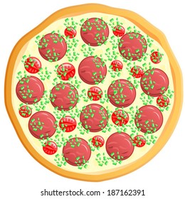 pizza, vector illustration
