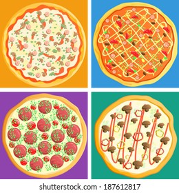 pizza, vector illustration