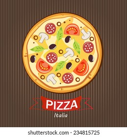 Pizza. Vector illustration.