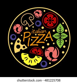 Pizza. Vector illustration.