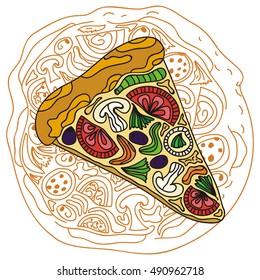 Pizza. Vector illustration.
