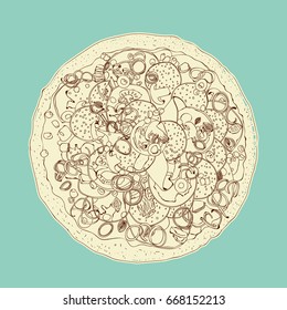Pizza. Vector illustration