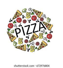 Pizza, vector illustration