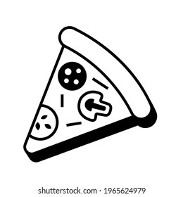 Pizza vector illustration of black and white lineart
