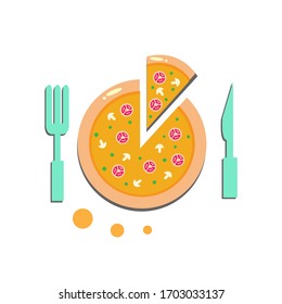 Diseño conceptual de ilustración vectorial Pizza