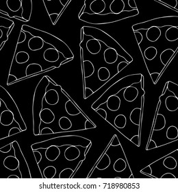 Pizza vector illustration. Doodle style. Design icon, print, logo, poster, symbol, decor, textile, paper