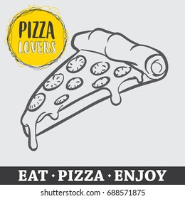 pizza vector illustration, hand drawn pizza illustration, pizza vector poster