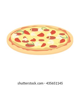 Pizza vector illustration icon in cartoon design