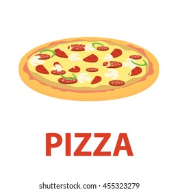 Pizza vector illustration icon in cartoon design