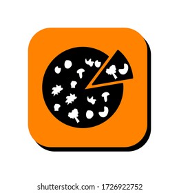 Pizza vector illustration icon. Pizza icon in two-dimensional shape. The concept of pizza restaurant by using a pizza modern icon.