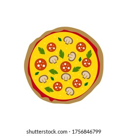 Pizza vector illustration isolated on white. Pizza vector.