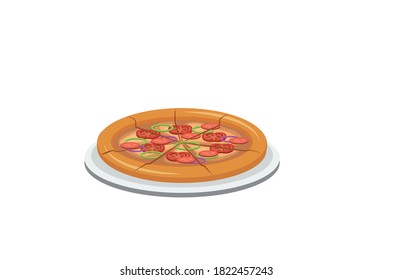 Pizza vector illustration isolated on white background
