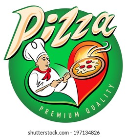 Pizza. Vector illustration isolated on a white background