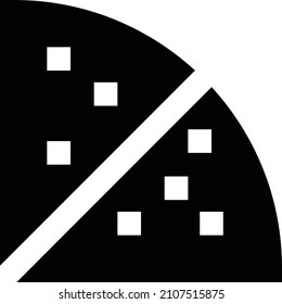 ilustración del vector de pizza aislada en un fondo transparente. iconos vectoriales de glifo para el concepto o gráficos web.