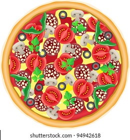 pizza vector illustration isolated on white background