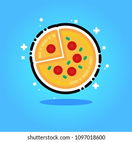 Pizza vector illustration in line style