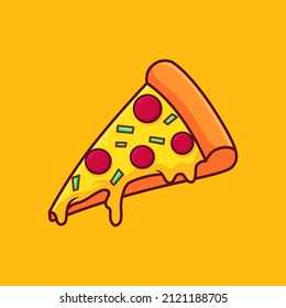 Pizza Vector Illustration on Isolated Background