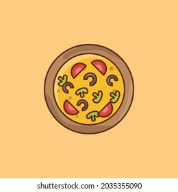 pizza Vector illustration on a transparent background. Premium quality symbols. Vector Line Flat color  icon for concept and graphic design.