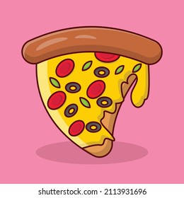 ilustración de pizza Vector en un fondo transparente.Símbolos de calidad premium.Icono plano de línea vector para el diseño de concepto y gráfico.
