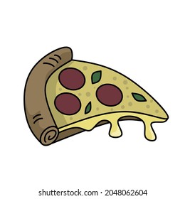vector de pizza, ilustración de pizza sobre fondo blanco, simple concepto icono de pizza.