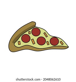 pizza vector, pizza illustration on white background, simple concept pizza icon.