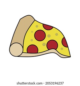 pizza vector, pizza illustration on white background, simple concept pizza icon.