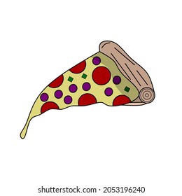 pizza vector, pizza illustration on white background, simple concept pizza icon.