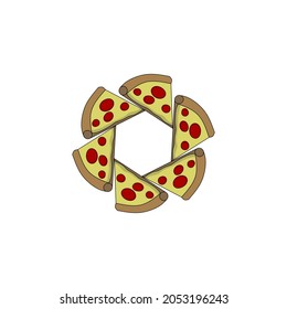 pizza vector, pizza illustration on white background, simple concept pizza icon.