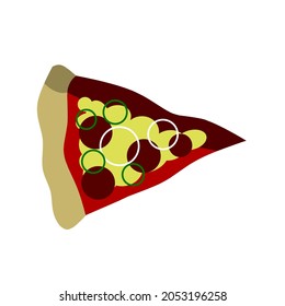 pizza vector, pizza illustration on white background, simple concept pizza icon.