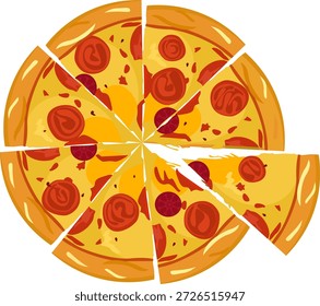 Ilustración vectorial de pizza Descarga gratis de diseño simple