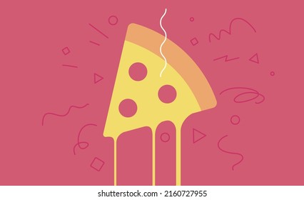 Pizza. Vector illustration. Simple, modern style. Background for cover, poster, animation.