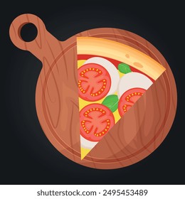 Pizza vector image. Fast food concept. Food for cafe and restaurant. Element for your website design, banners and advertising. Dough, cheese, sauce