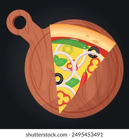 Pizza vector image. Fast food concept. Food for cafe and restaurant. Element for your website design, banners and advertising. Dough, cheese, sauce