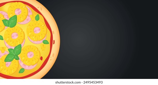 Pizza vector image. Fast food concept. Food for cafe and restaurant. Element for your website design, banners and advertising. Dough, cheese, sauce