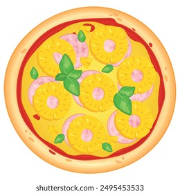 Pizza vector image. Fast food concept. Food for cafe and restaurant. Element for your website design, banners and advertising. Dough, cheese, sauce