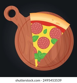 Pizza vector image. Fast food concept. Food for cafe and restaurant. Element for your website design, banners and advertising. Dough, cheese, sauce