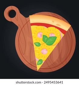 Pizza vector image. Fast food concept. Food for cafe and restaurant. Element for your website design, banners and advertising. Dough, cheese, sauce